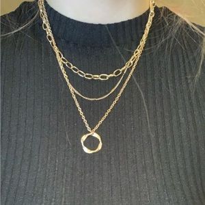 Gold Paperclip Chain, Curb Chain, Oval Cable Chain with Charm Layered Necklace